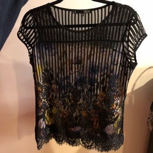 NWOT NESS Floral & Lace Top